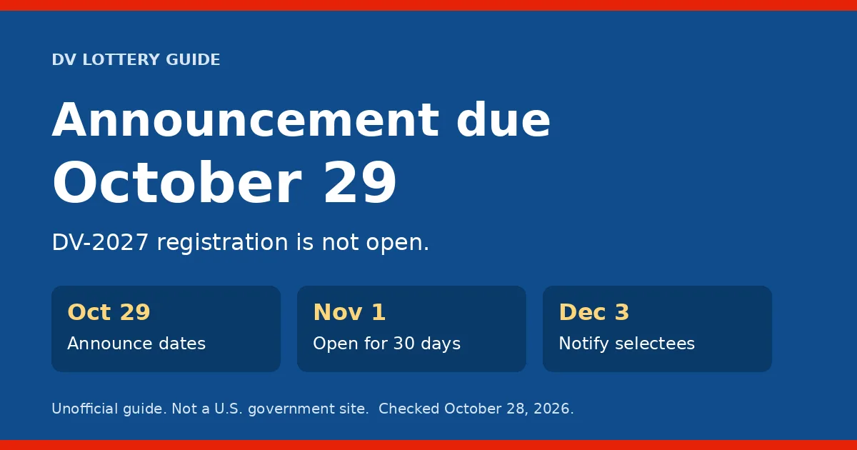 When Does the DV Lottery 2027 Open?